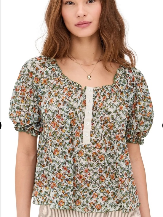 Free People Tops - Free People Astra Peasant Top Floral Daisy Medium Summer Lightweight